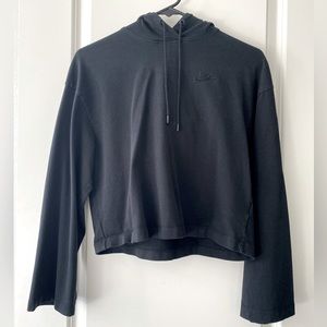 Nike black cropped hoodie with flared sleeves